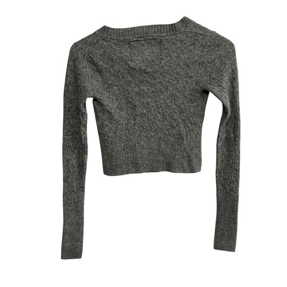Y2K sparkle‎ cropped cardigan Abercrombie & Fitch gray preppy chic S - Picture 4 of 8